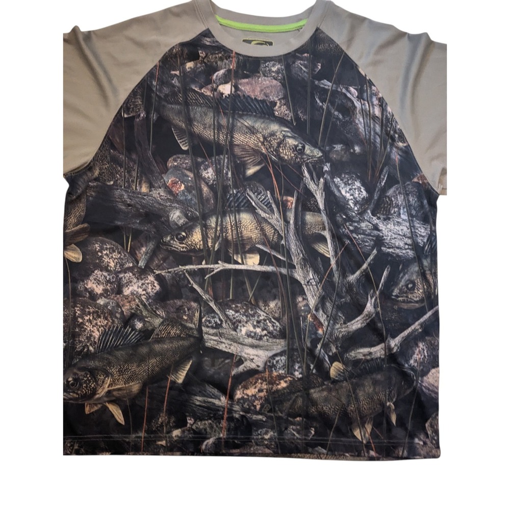 Fishing Graphic T Shirt Men L‎ All Over Print Camping Hiking